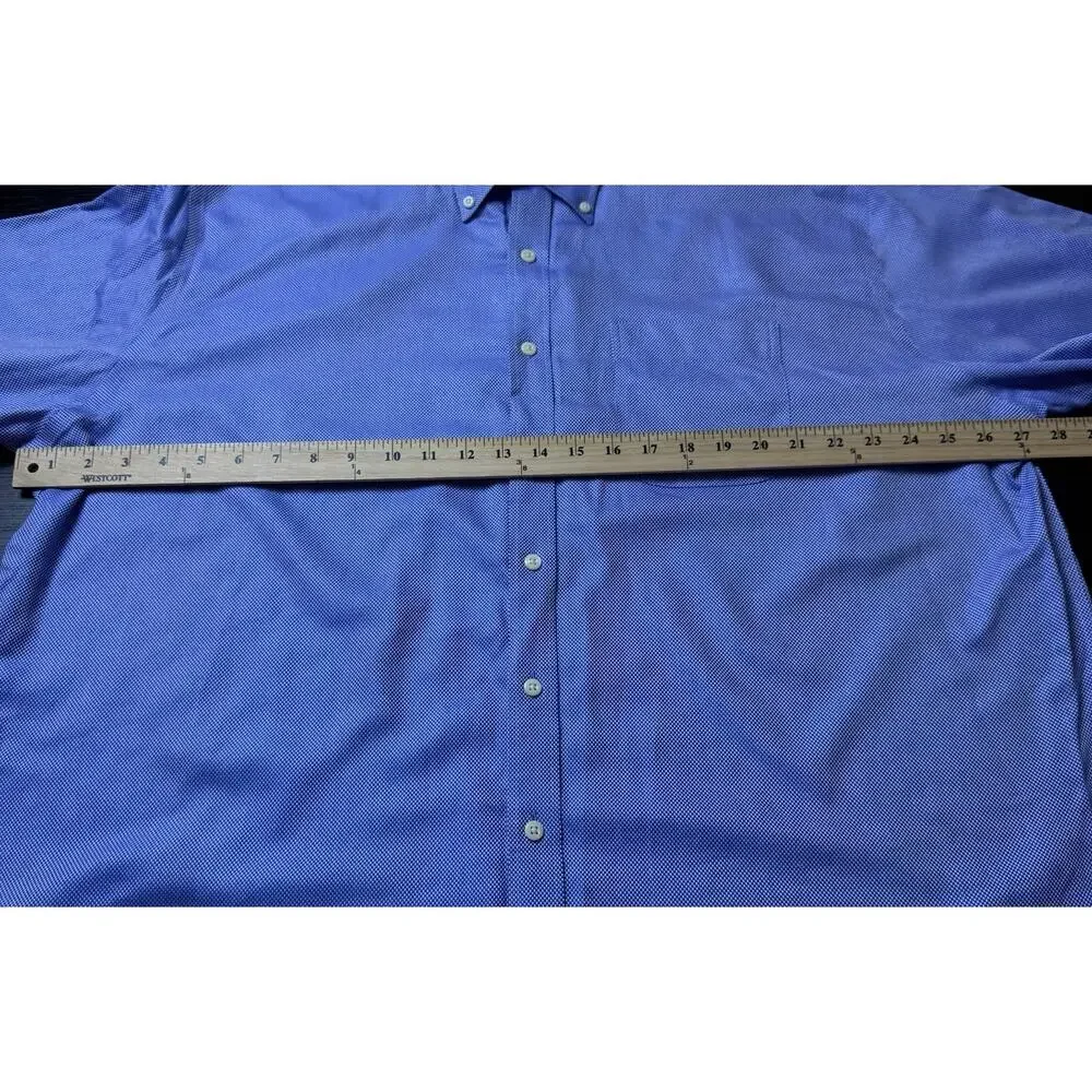Peter Millar Men’s Blue Easy Care Nanoluxe Button Up Shirt Size 2XL, Preppy - Picture 2 of 6